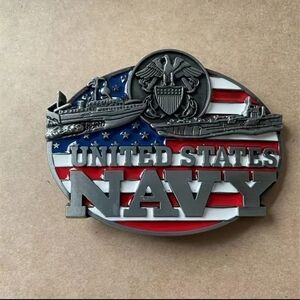 New men's Navy Military American Flag belt buckle
